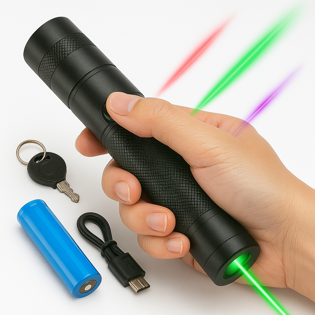 Pointeur laser haute puissance lampe de poche rechargeable