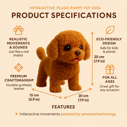 Chiot Robot Chien Réaliste Interactif Peluche Chien Robot IA