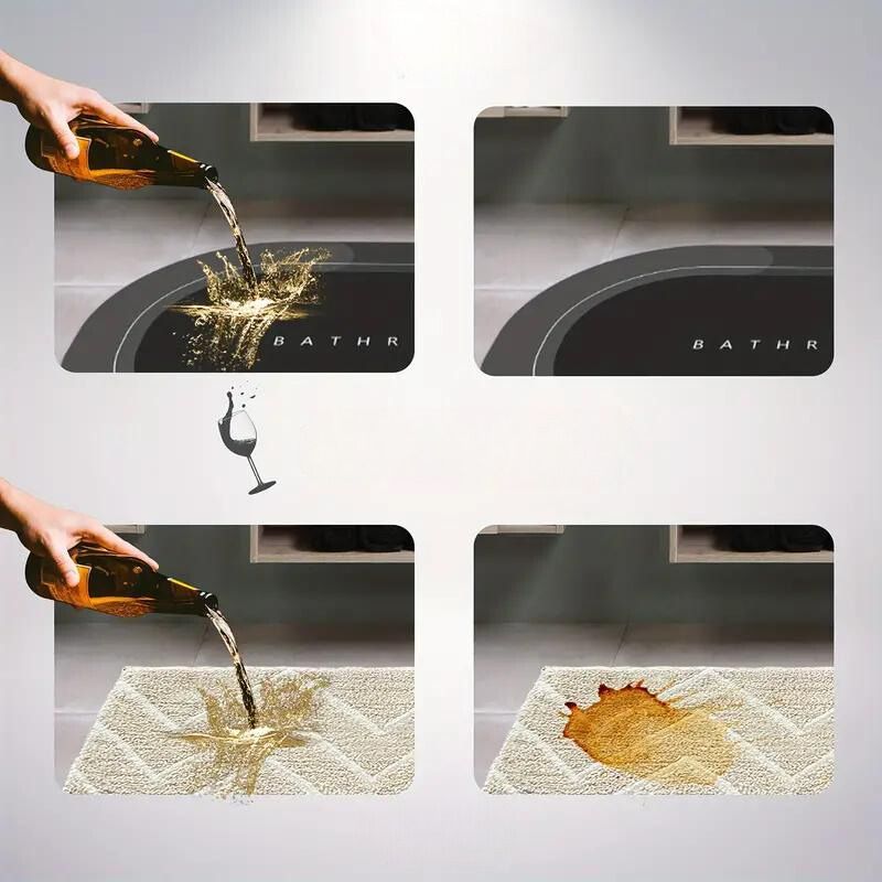 Tapis de bain à séchage rapide antidérapant pour salle de bain