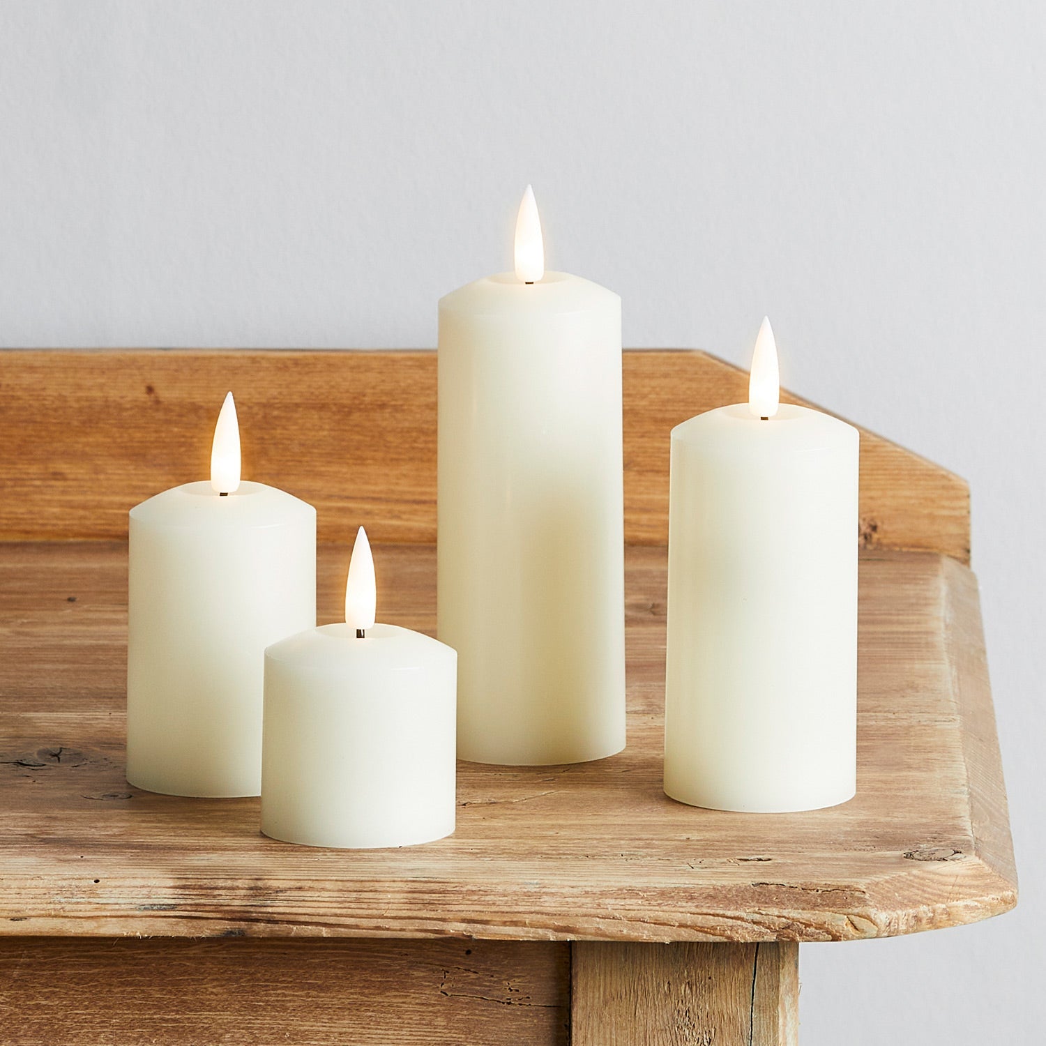 Bougies pilier à LED en cire véritable vacillante