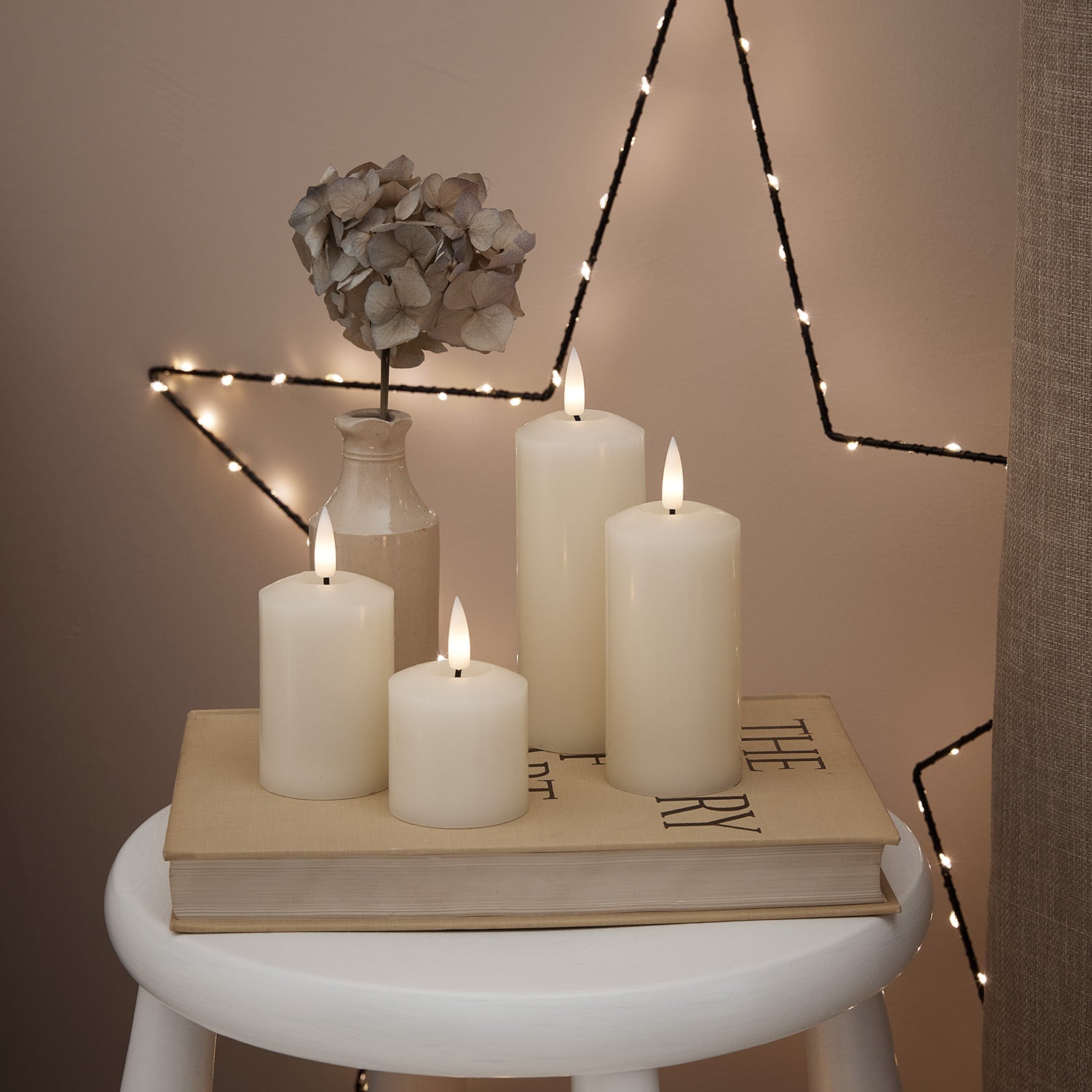 Bougies pilier à LED en cire véritable vacillante