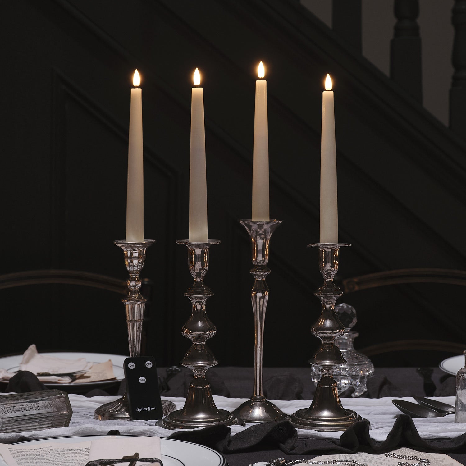 Ensemble de bougies coniques à cire LED vacillante