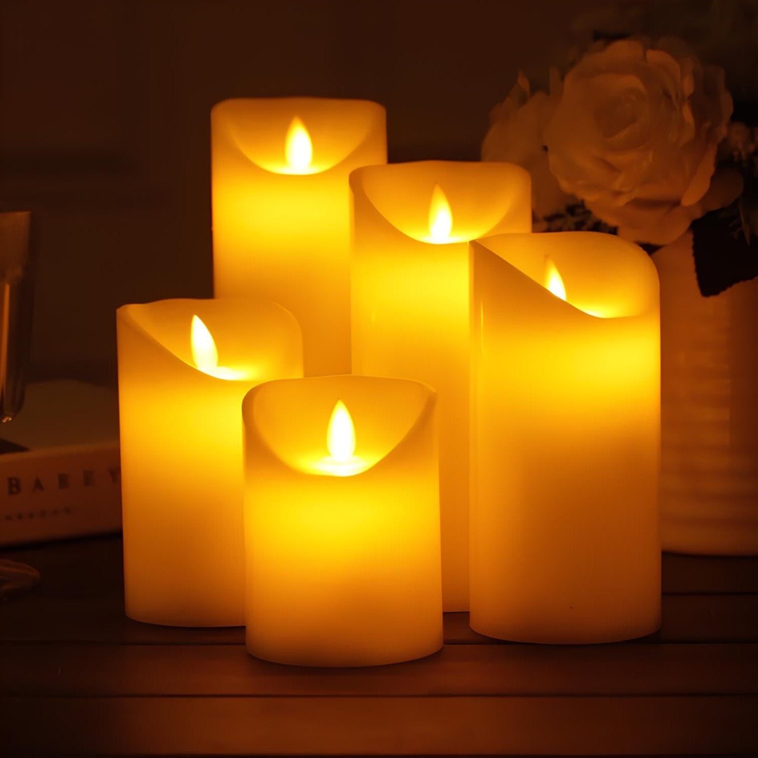 Bougies décoratives LED sans flamme à scintillement