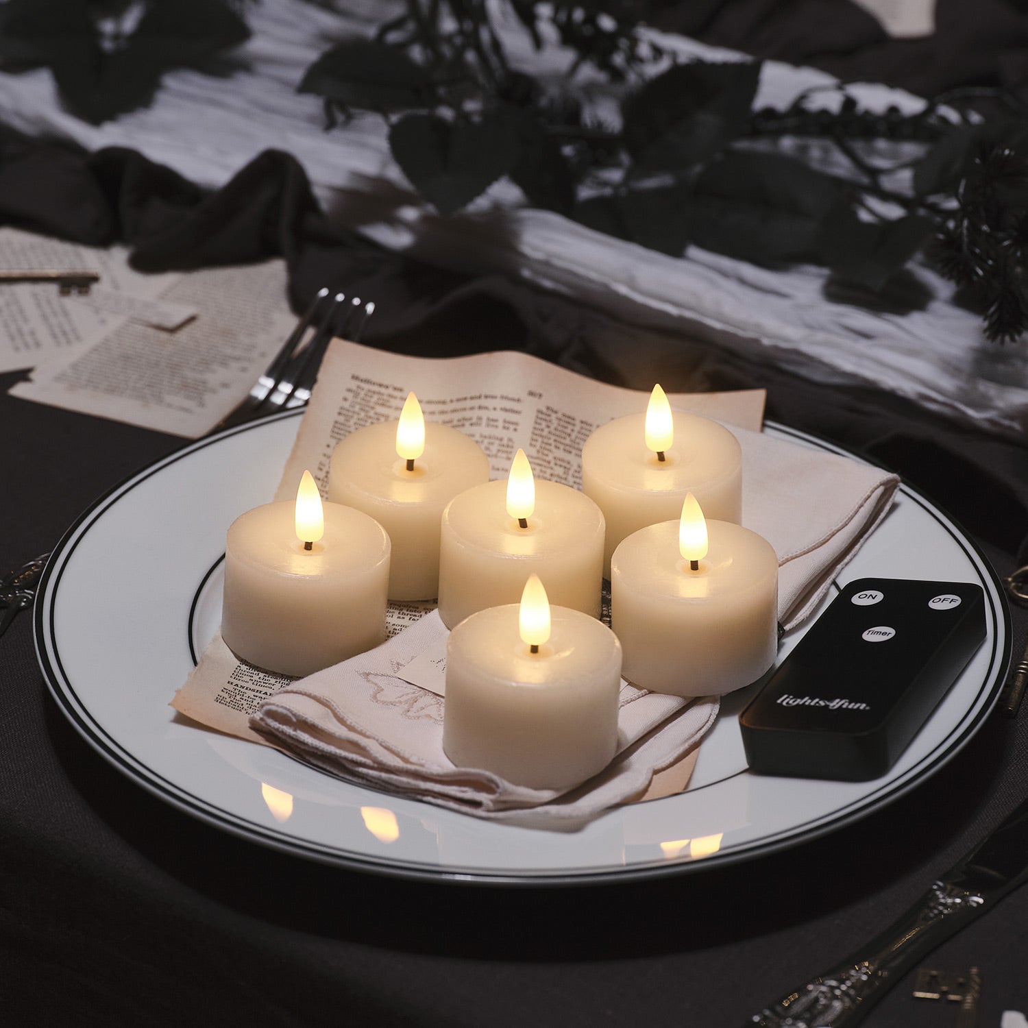 Ensemble de bougies chauffe-plat en cire sans flamme à LED