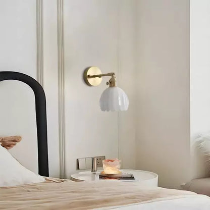 Wall Light Vintage Glass Brass Sconce