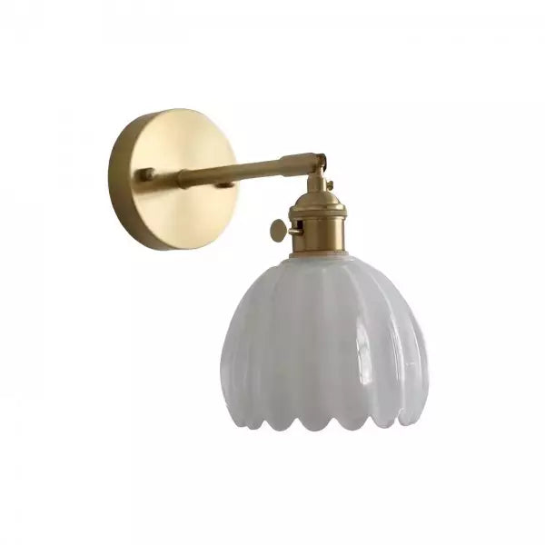 Wall Light Vintage Glass Brass Sconce