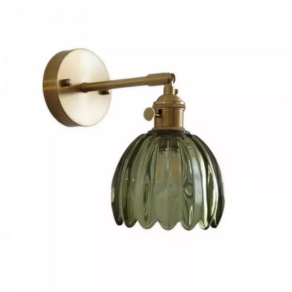 Wall Light Vintage Glass Brass Sconce
