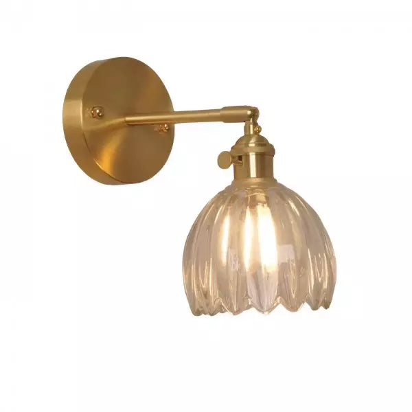 Wall Light Vintage Glass Brass Sconce