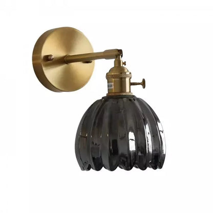 Wall Light Vintage Glass Brass Sconce