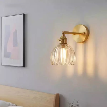 Wall Light Vintage Glass Brass Sconce