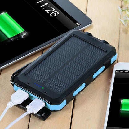 Solar Power Bank Waterproof USB Charger Torch