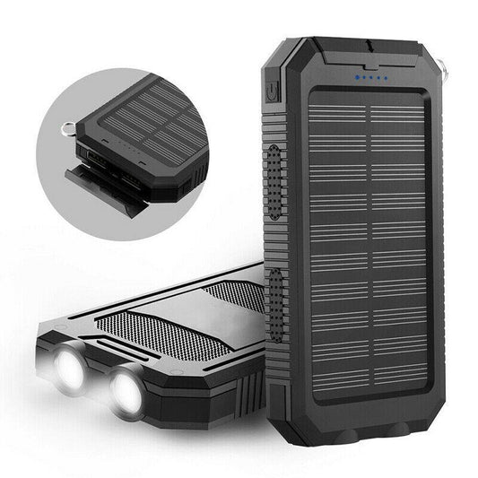 Solar Power Bank Waterproof USB Charger Torch