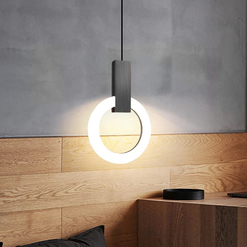 Lampada a sospensione moderna LED anello lampada da soffitto
