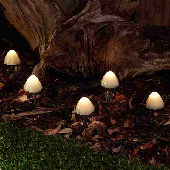 Lumières de jardin à piquet en forme de champignon solaire d'extérieur