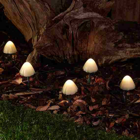 Lumières de jardin à piquet en forme de champignon solaire d'extérieur