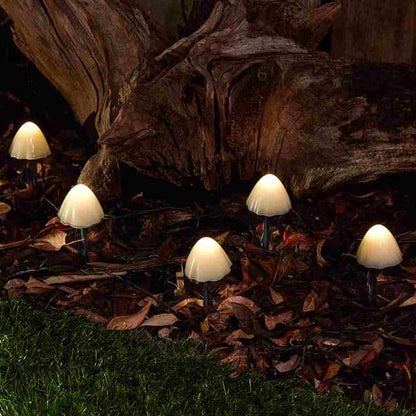 Lumières de jardin à piquet en forme de champignon solaire d'extérieur