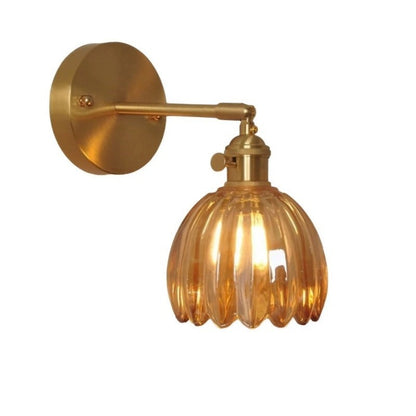 Wall Light Vintage Glass Brass Sconce