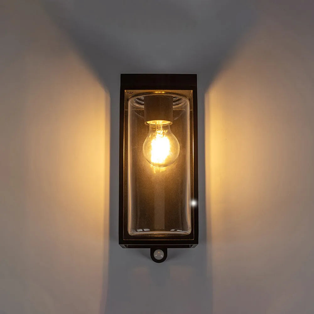 Outdoor Wall Light with Black Metal Frame