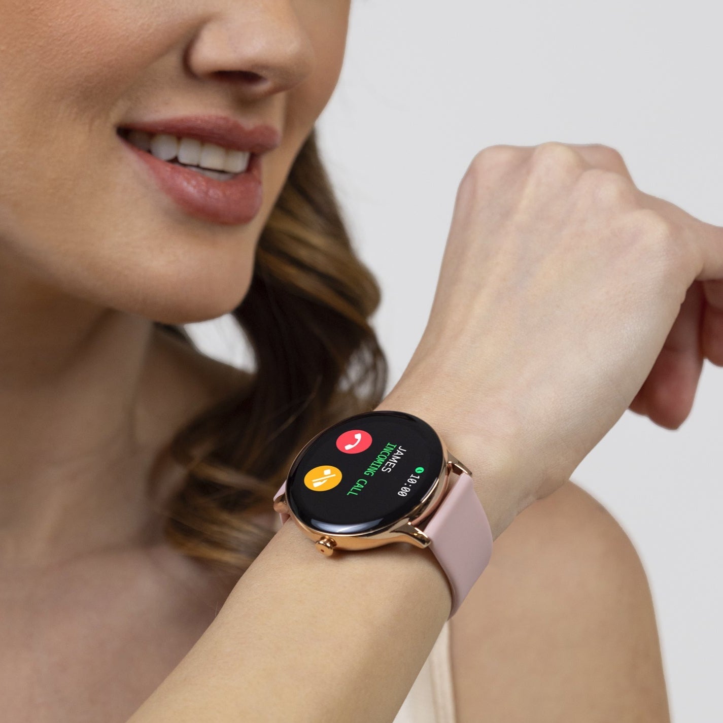 Smartwatch Round Display Silicone Strap Fitness
