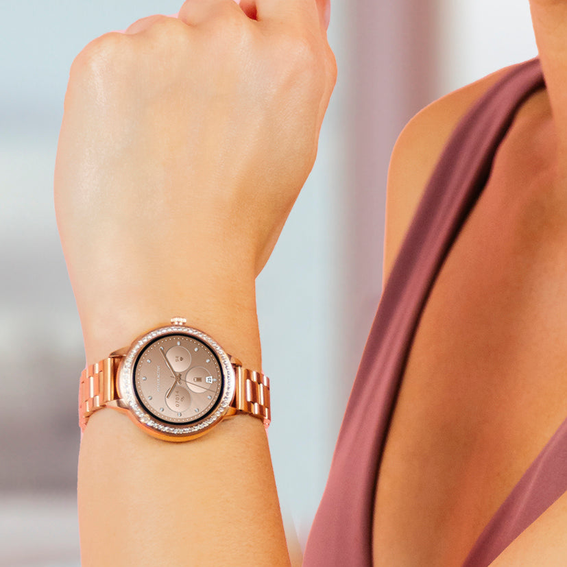 Smartwatch Roségold Metall Amoled Display