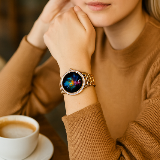 Smartwatch Roségold Metall Amoled Display