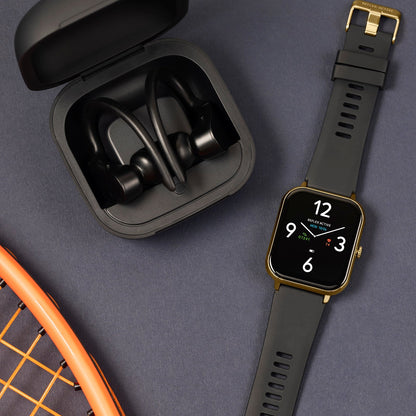 Montre intelligente boîtier doré tracker de fitness écran