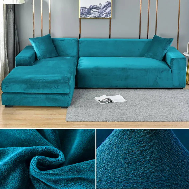Housse de canapé en velours extensible lavable protectrice