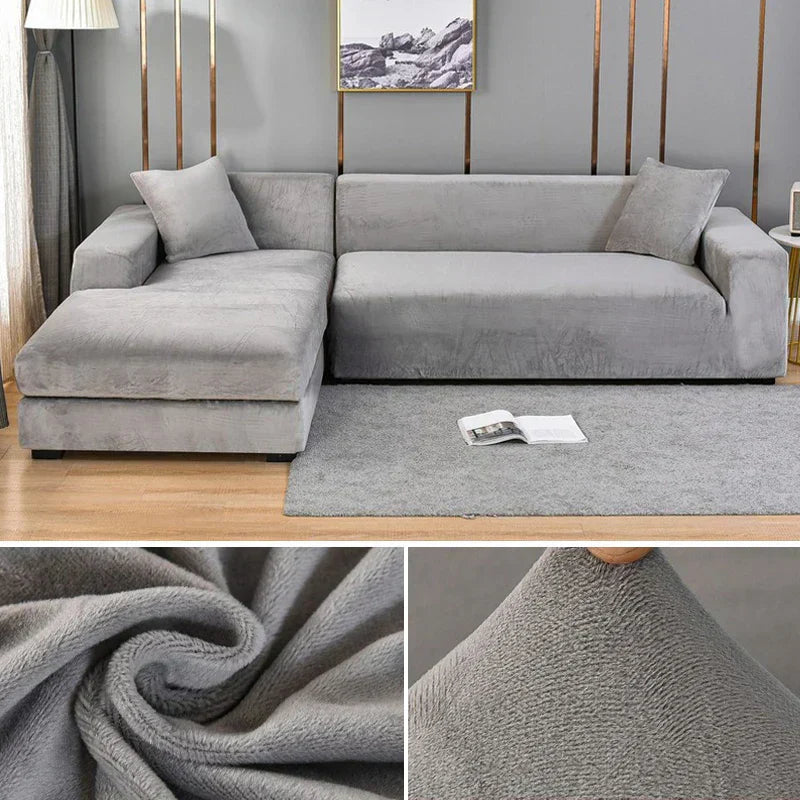 Housse de canapé en velours extensible lavable protectrice