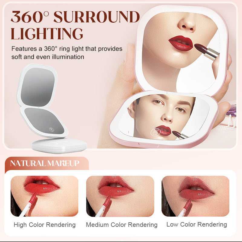 GlowMirror – Compact Lighted Makeup Mirror