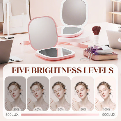 GlowMirror – Compact Lighted Makeup Mirror