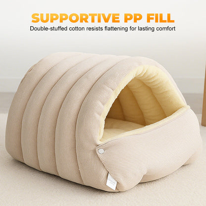 CuddleNest – Plush Pet Cave Bed