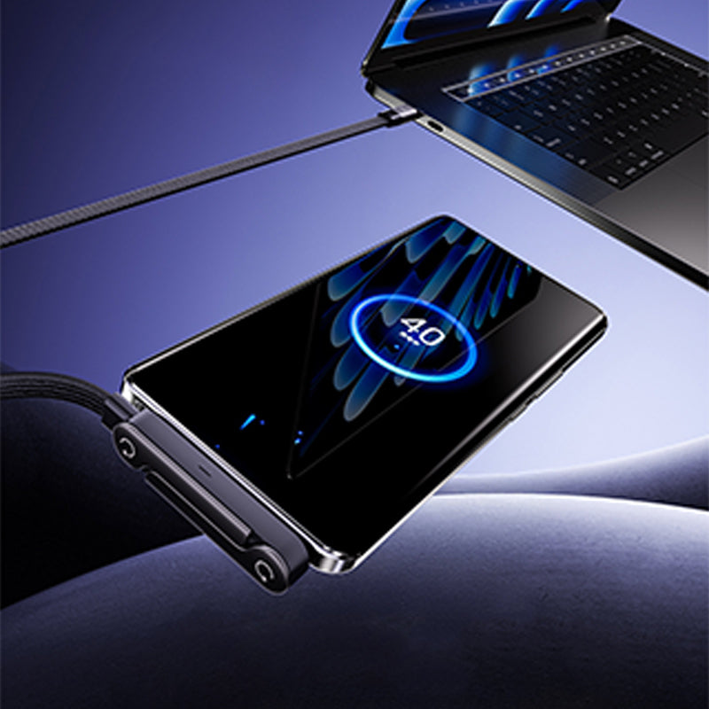 ChargeStand – 240W Fast Charging Cable with Adjustable Phone Holder