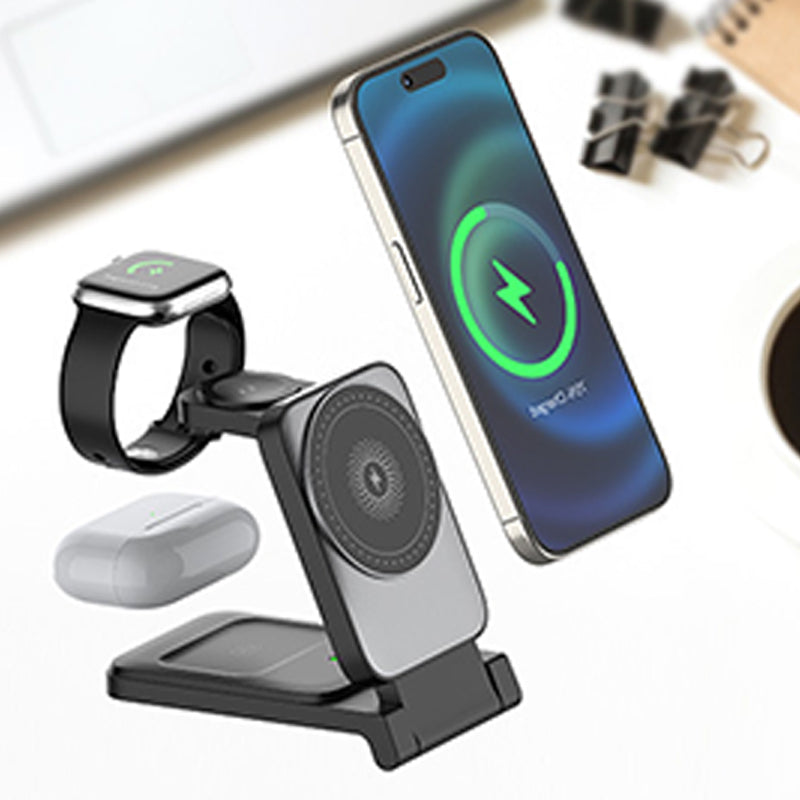 ChargeHub – 3-in-1 Foldable Wireless Station