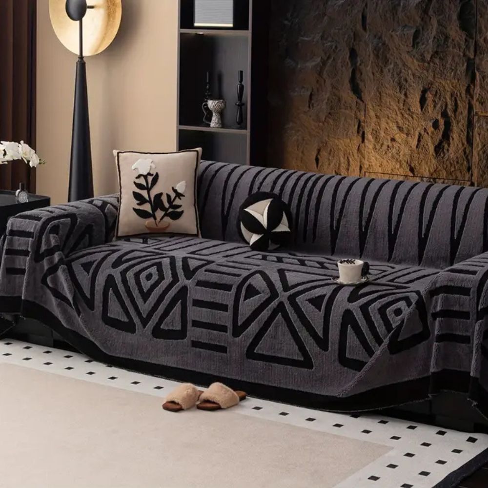 Housse de canapé géométrique moderne en mélange de coton
