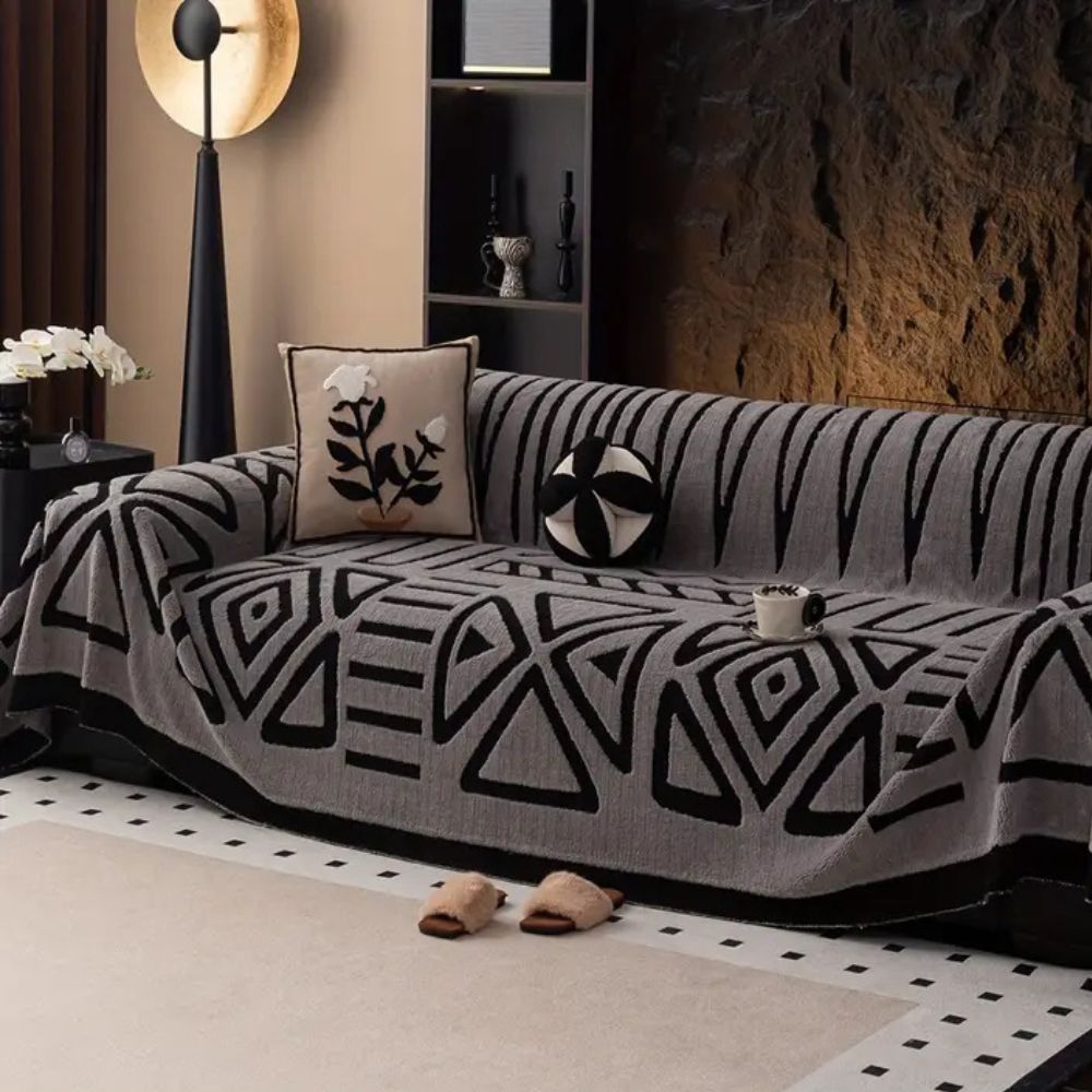 Housse de canapé géométrique moderne en mélange de coton