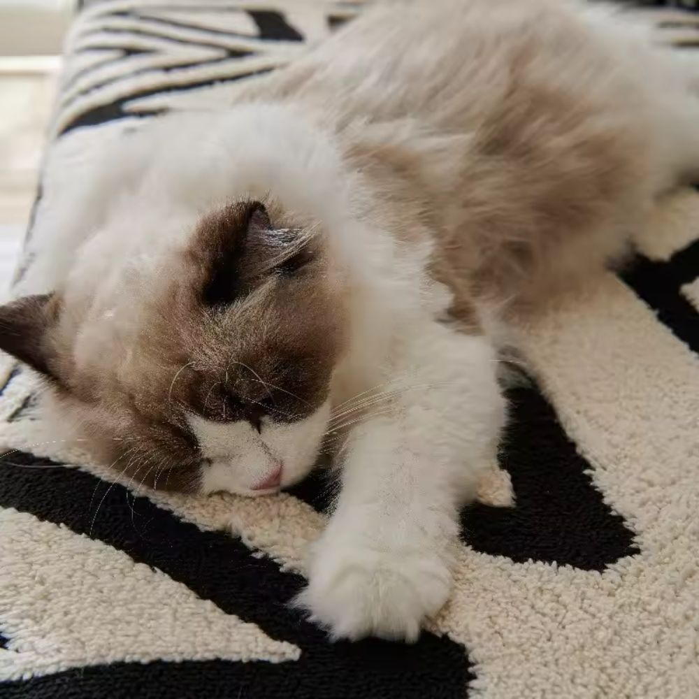 Nowoczesny geometryczny pokrowiec na sofę z bawełnianej mieszanki