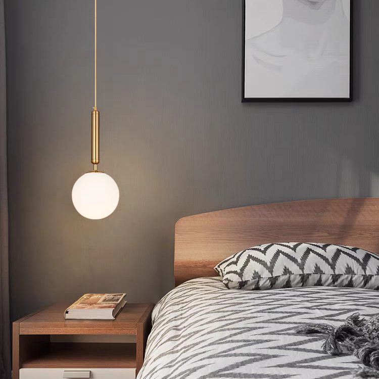 Nordic Minimalist Glass Bedside Pendant Light - Elegant Scandinavian Design for Stylish Bedroom Lighting Solutions