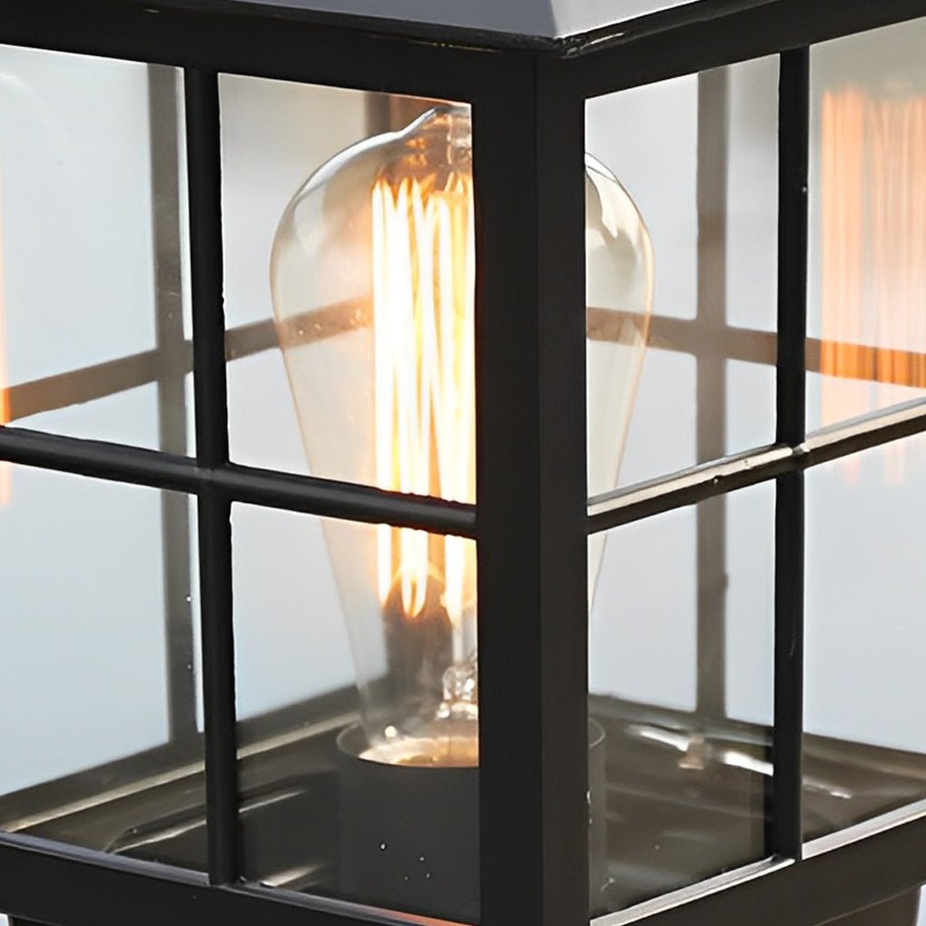 Lumière de poteau de jardin en métal noir solaire extérieure