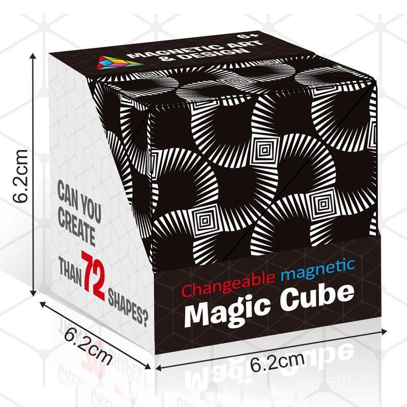 Cube Puzzle Magnétique Jouet Anti-Stress Pliable