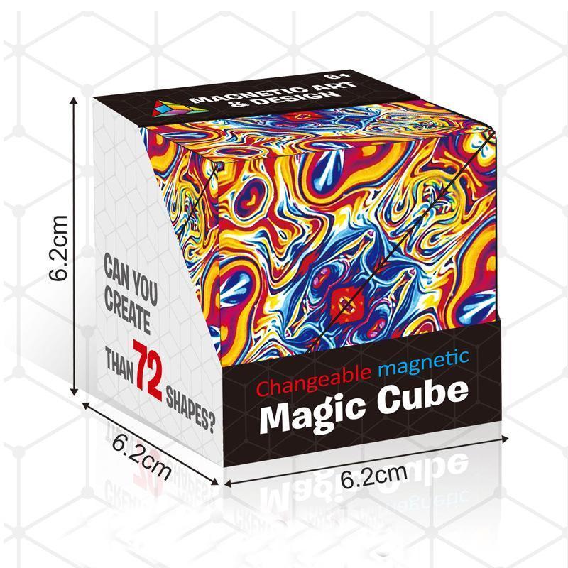 Cube Puzzle Magnétique Jouet Anti-Stress Pliable