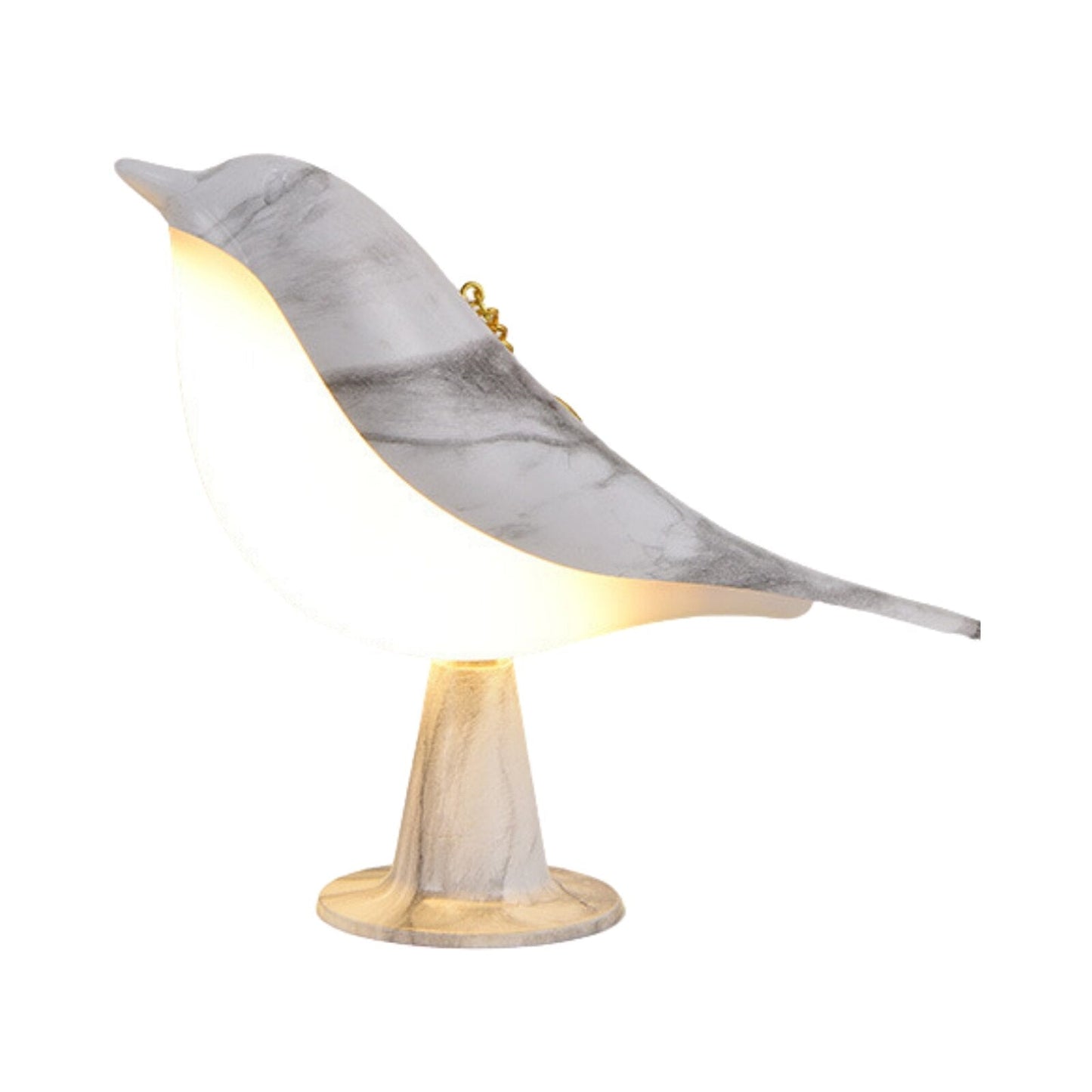 Moderne Holz-LED-Tischlampe im Vogel-Design