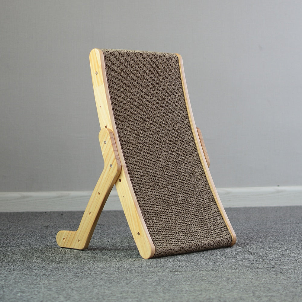 Rascador para gatos reclinable ajustable de madera