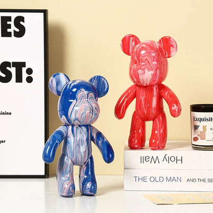 Poupée Ours Décorative Peinte à la Main