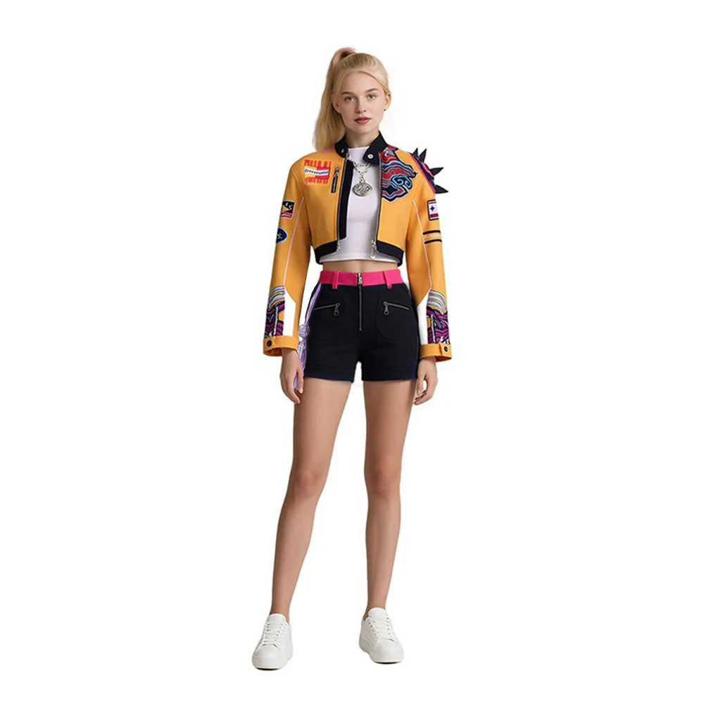 Girls Futuristic Costume Crop Jacket Long Sleeve