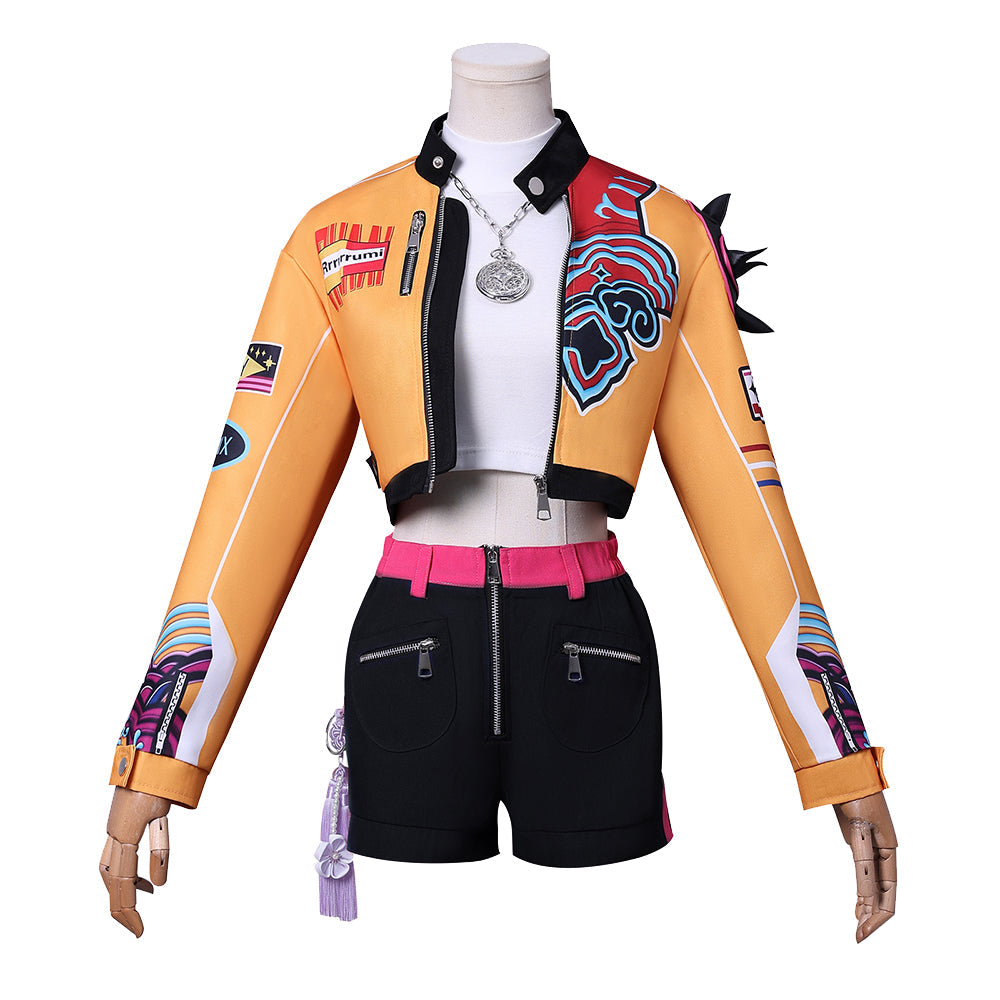 Girls Futuristic Costume Crop Jacket Long Sleeve