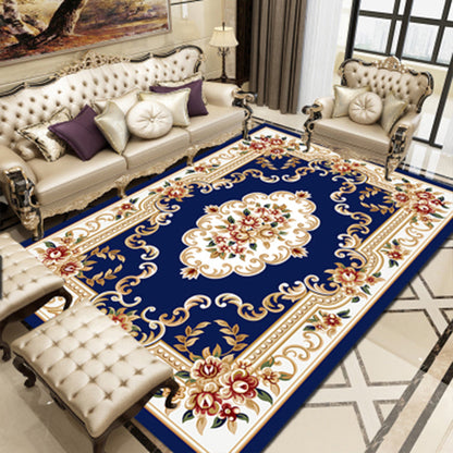 Empire Floral Area Rug Multicolor Victorian Carpet Synthetics Stain Resistant Anti-Slip Backing Pet Friendly Rug for Lounge Blue-White Clearhalo 'Area Rug' 'Rugs' 'Shabby Chic' Rug' 2184175