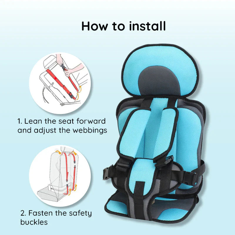 Siège auto de voyage portable pour tout-petit, rehausseur de sécurité compact avec harnais pliable